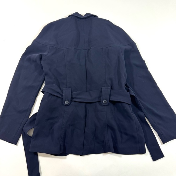 Derek Lam Crepe Belted Jacket Blue size 48 Large - Picture 2 of 6